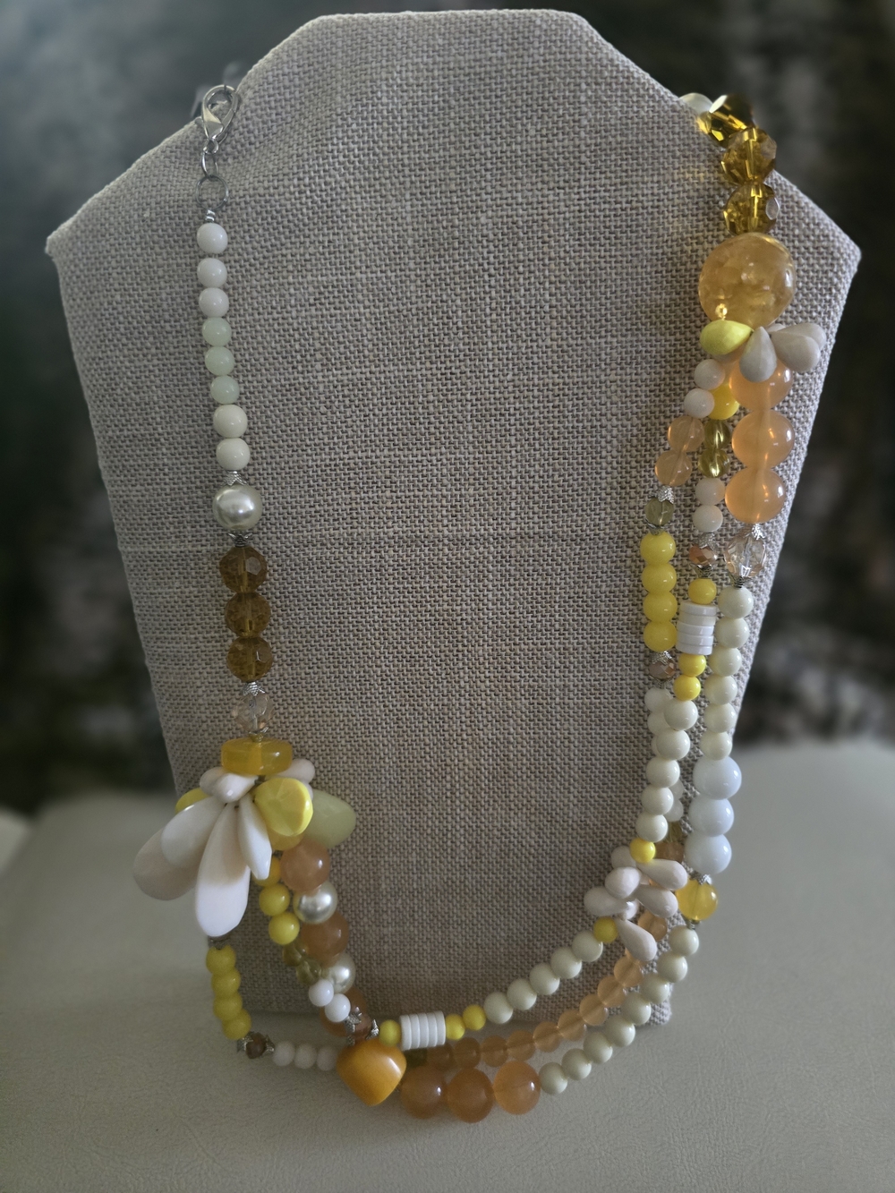 Yellow Multi-Bead Statement Necklace - Women Jewelry